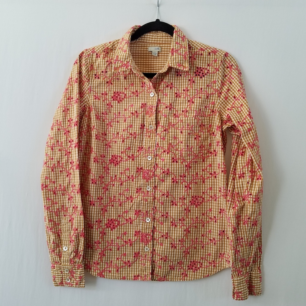 5/$30 Anthropologie Odille Embroidered Shirt - Picture 1 of 8